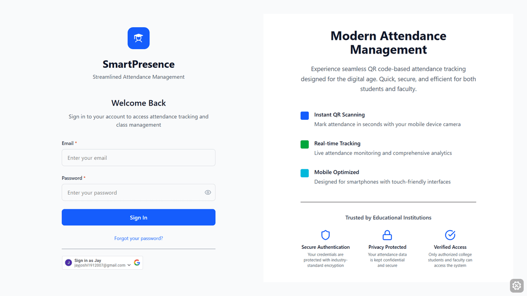 Smart Attendance System by Jay Joshi